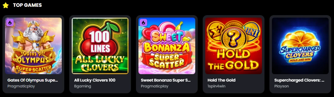 Featured top slot games at MoonWin Casino